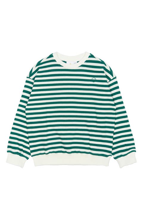 Kids' Nero Stripe Organic Cotton Crewneck Sweatshirt (Little Kid)