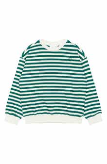 THE NEW Kids' Nero Stripe Organic Cotton Crewneck Sweatshirt