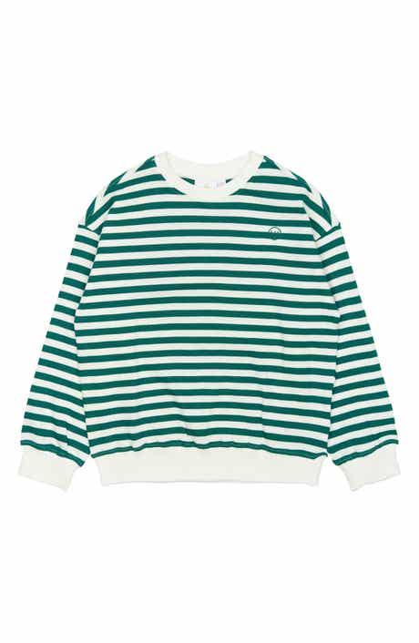 THE NEW Kids' Nero Stripe Organic Cotton Crewneck Sweatshirt