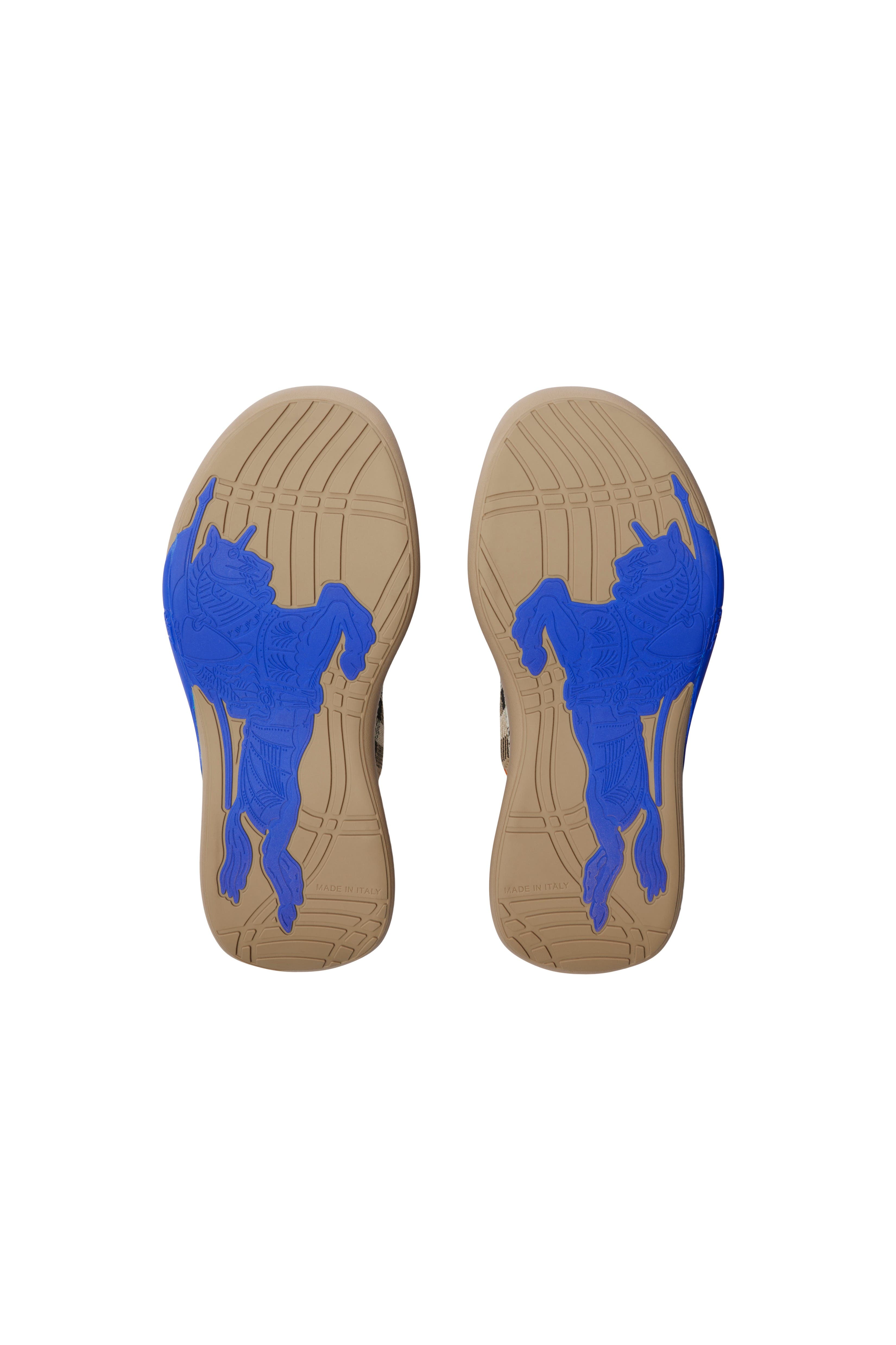 Burberry Check Knit Neptune Sneakers, Alternate, color, Sand