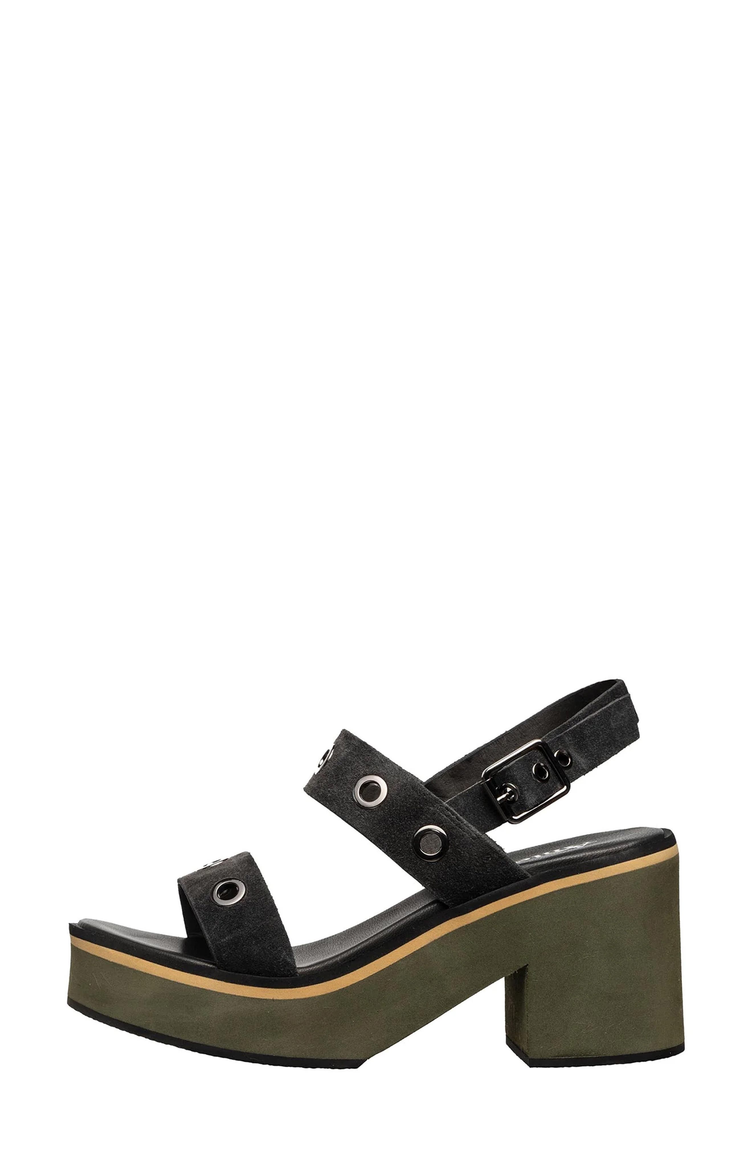 ANTELOPE Inez Grommet Platform Slingback Sandal, Alternate, color, Olive