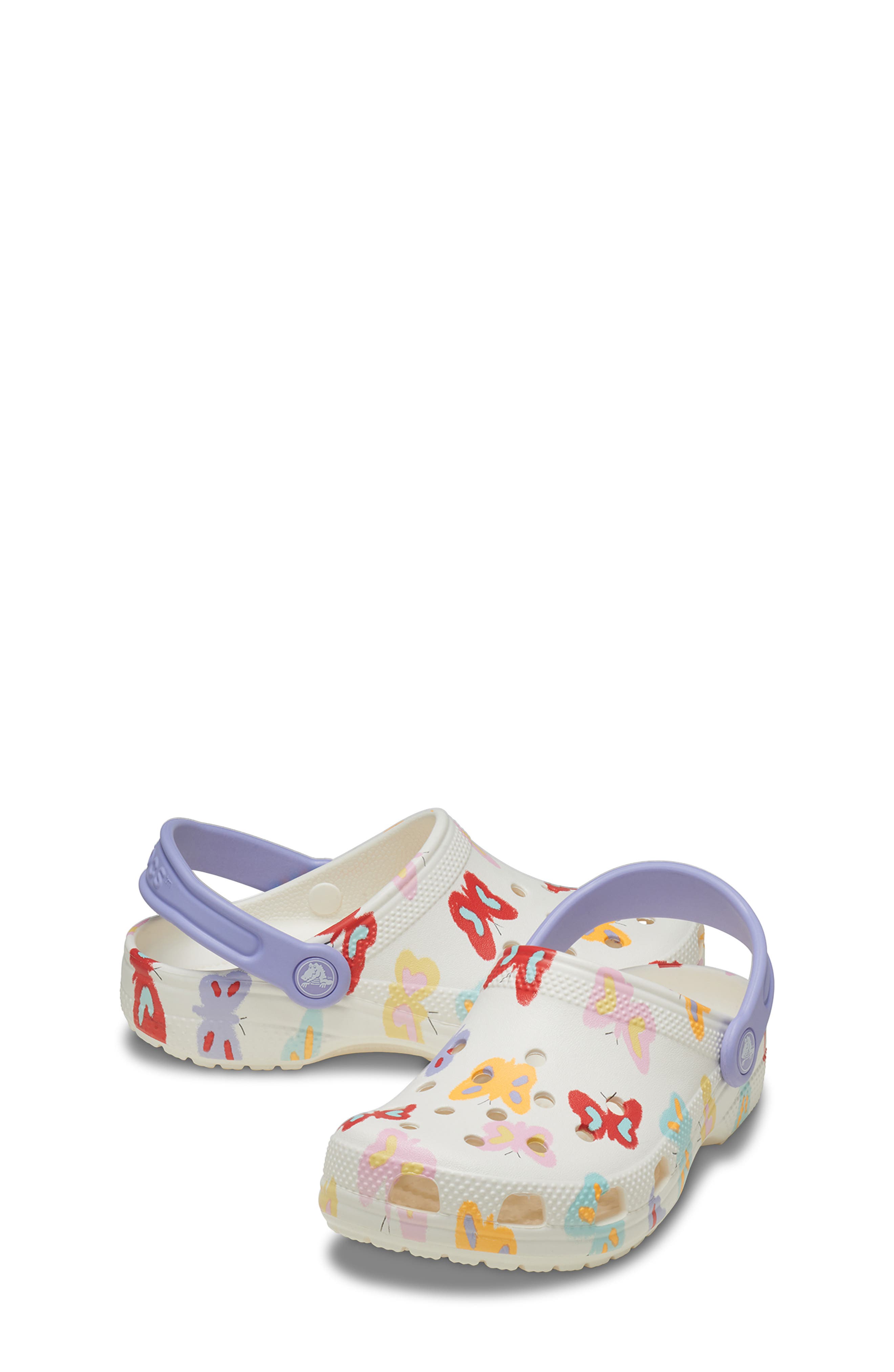CROCS Kids' Butterfly Classic Clog, Alternate, color, Chalk