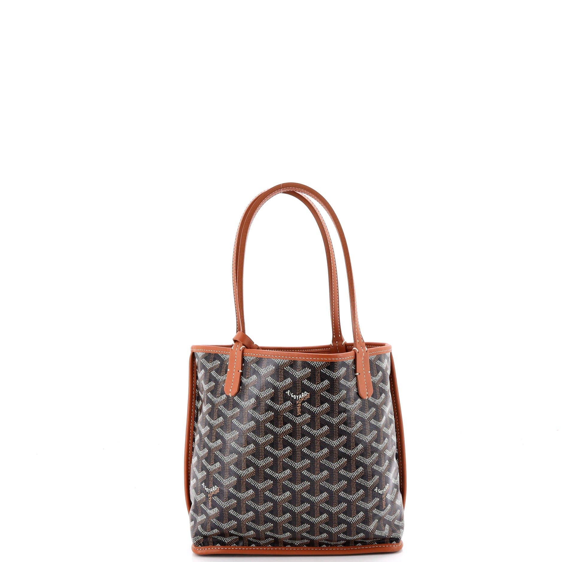 Pre-Owned Goyard Anjou Reversible Tote Coated Canvas Mini, Alternate, color, Brown