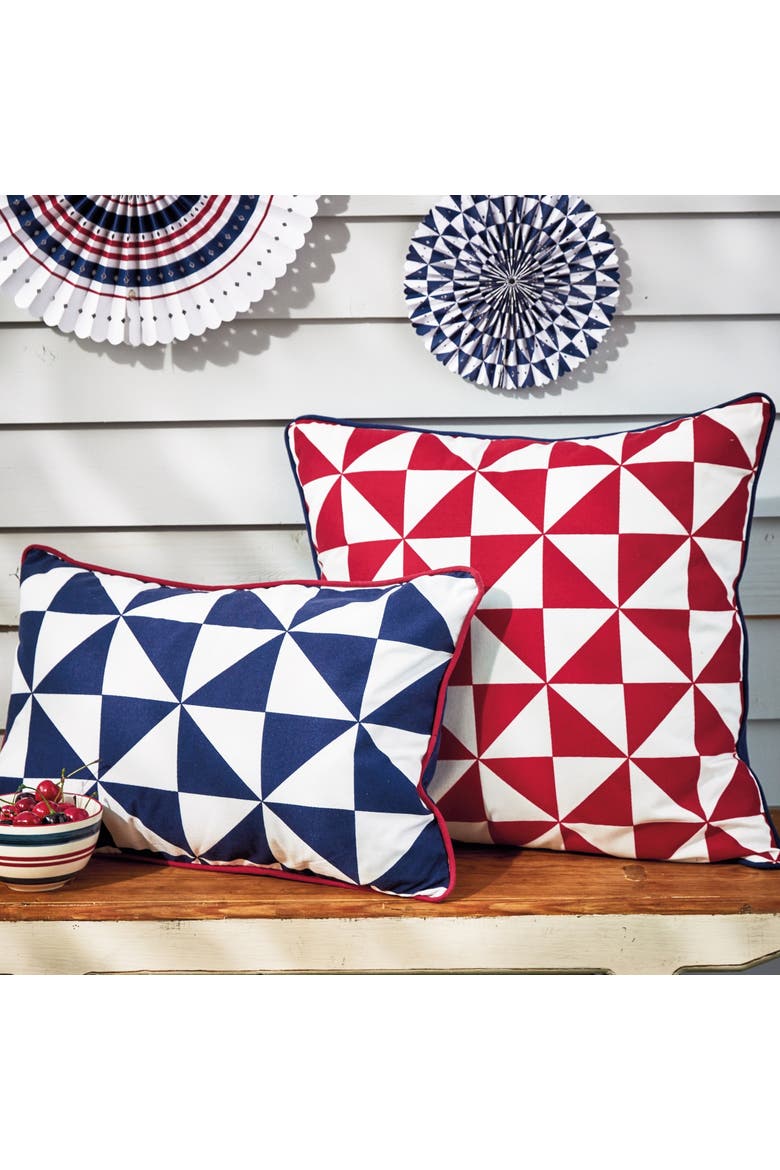 Pinwheel Indoor Outdoor Lumbar Pl Blue Multi Cotton Summer, Alternate, color, Blue