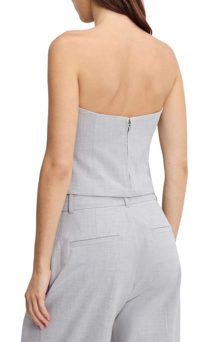 Good American Essential Suiting Strapless Top, Alternate, color, Crosshatch Grey