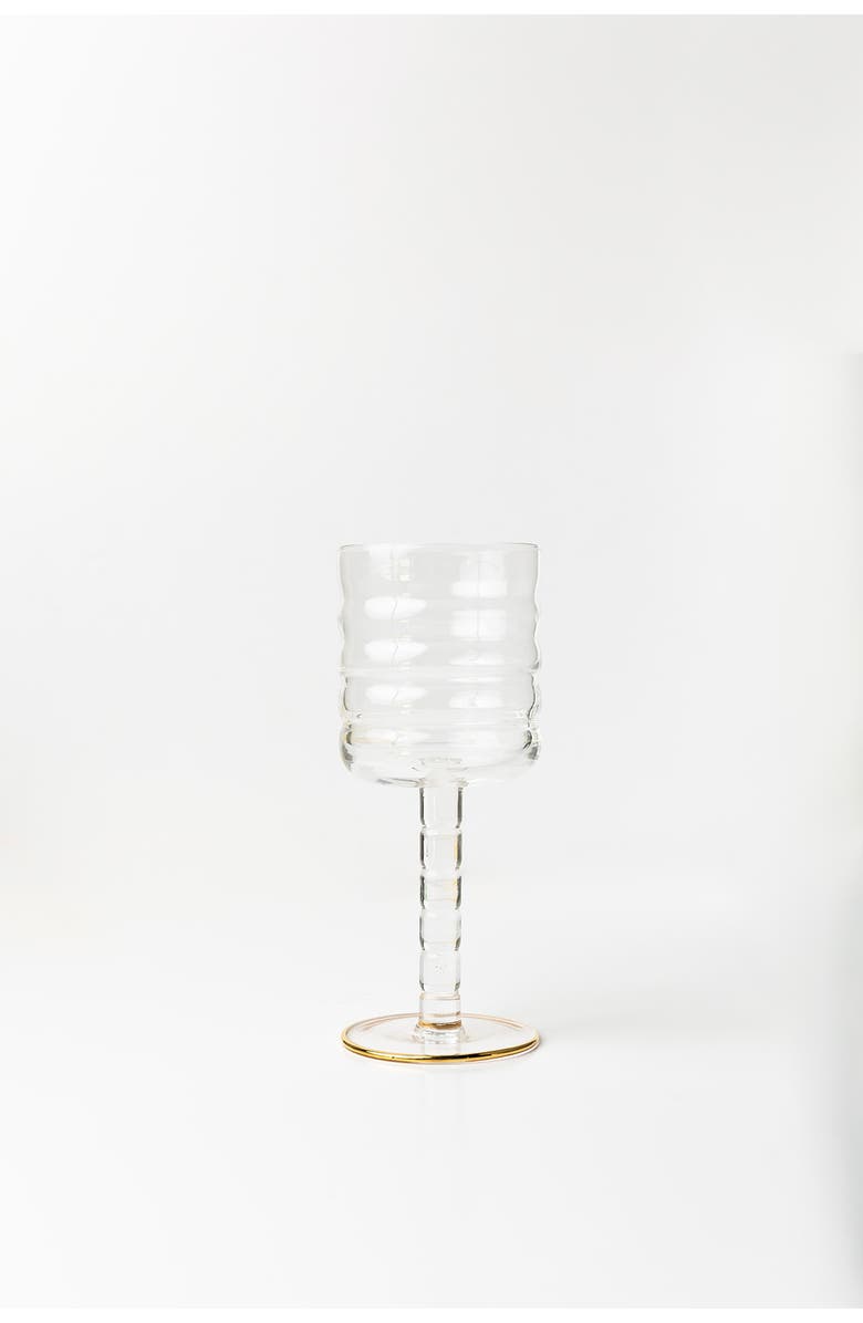 House of Revelry Fluded Wine Glass Set of Four, Main, color, NO COLOR