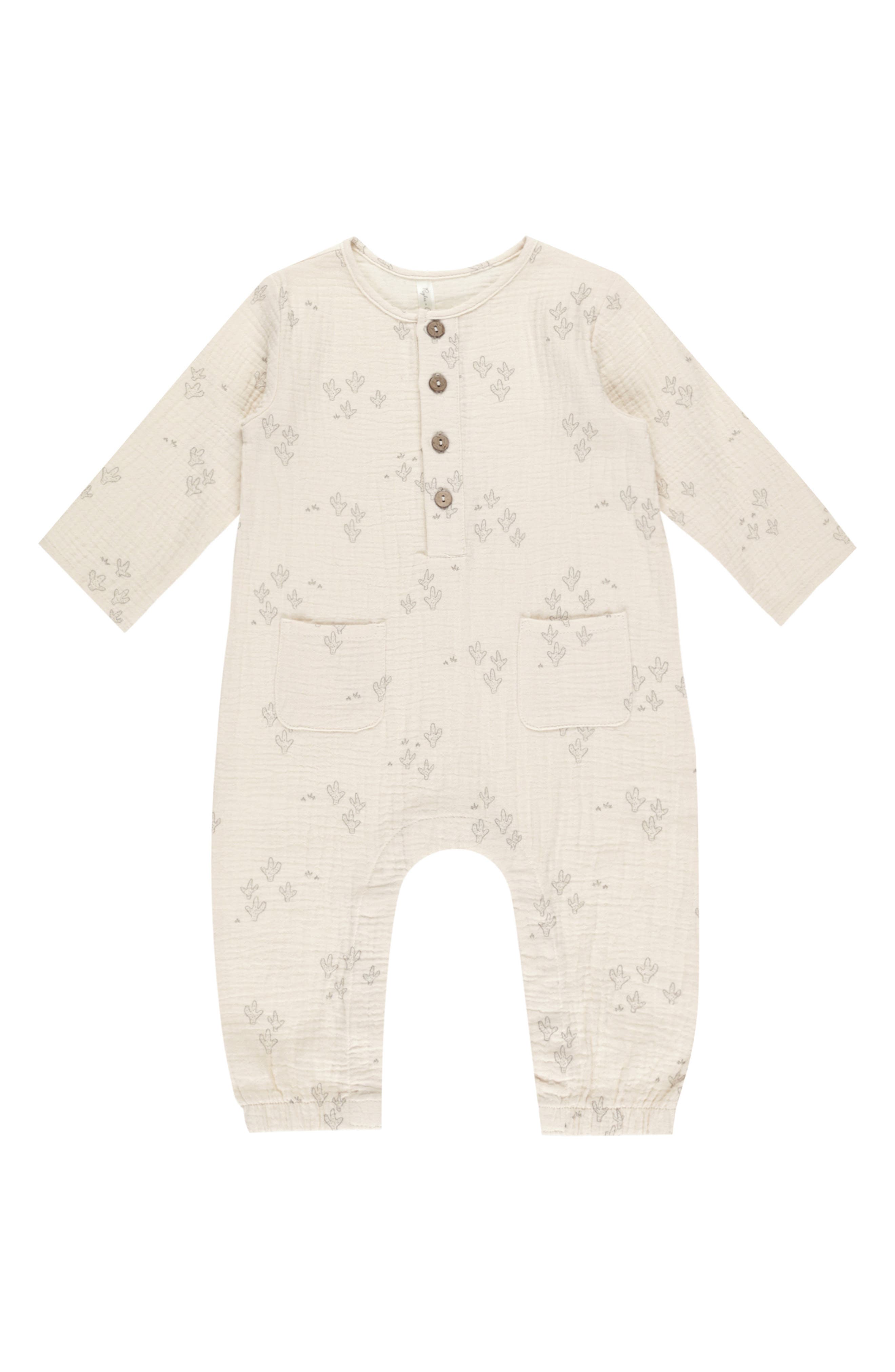 Rylee + Cru Kids' Long Sleeve Linen Blend Romper