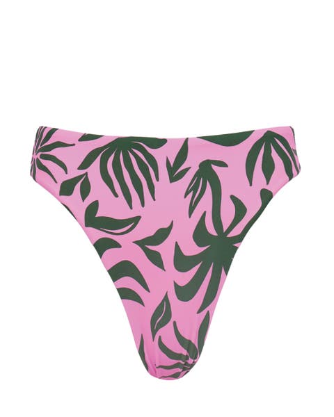 Gianna High-Waist Cheeky Bikini Bottom Shady Palms