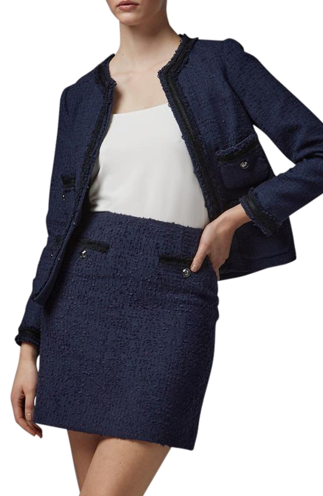 Charlee Tweed Jacket Navy 18 Tweed jacket Jackets for women