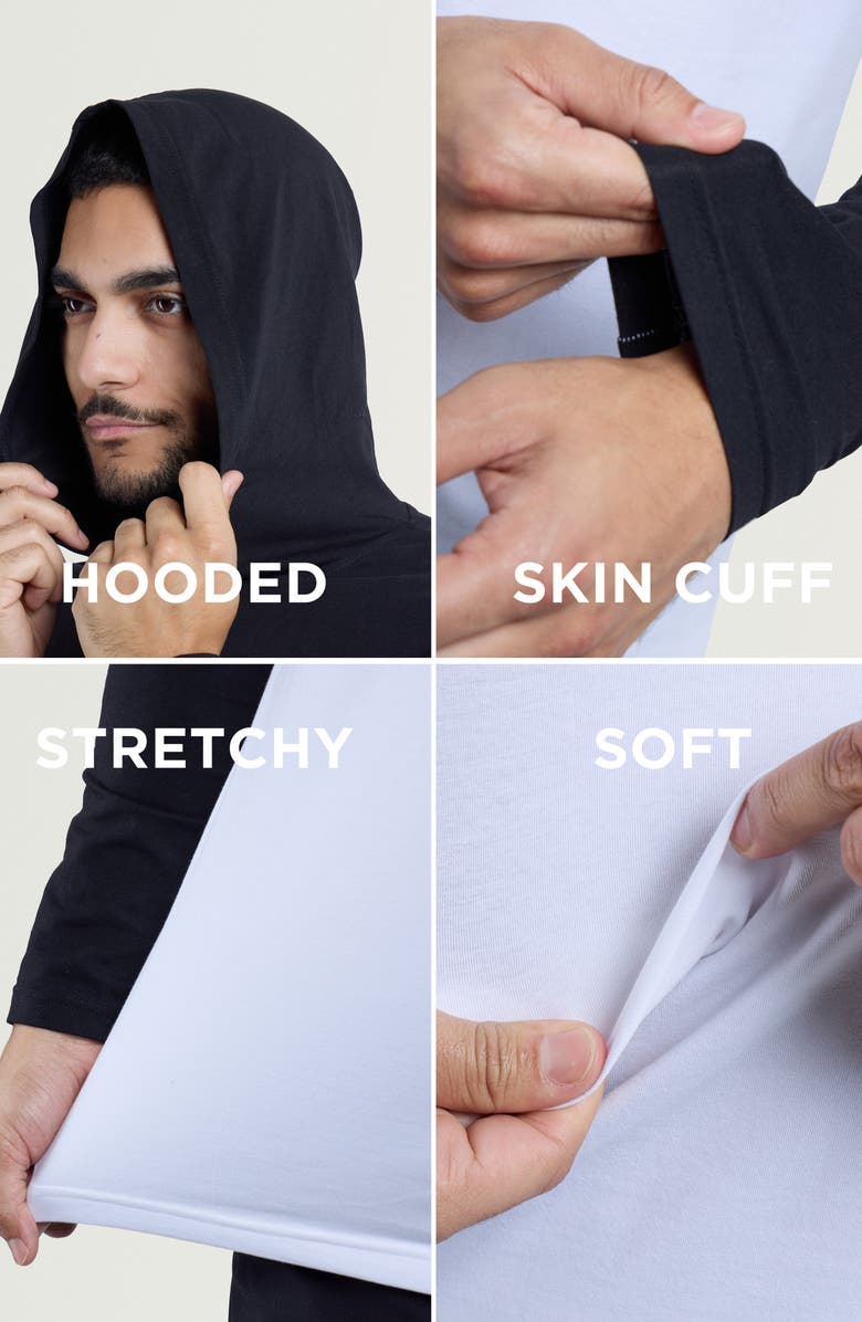 XRAY Colorblock Hooded Sweatshirt, Alternate, color, Black/ White