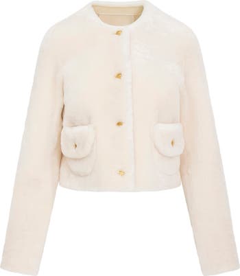 ジャッキー♡FAUX FUR CROPPED JACKET FACE ホワイト W4564R_03299_b1_s1_a3_1_m18_10