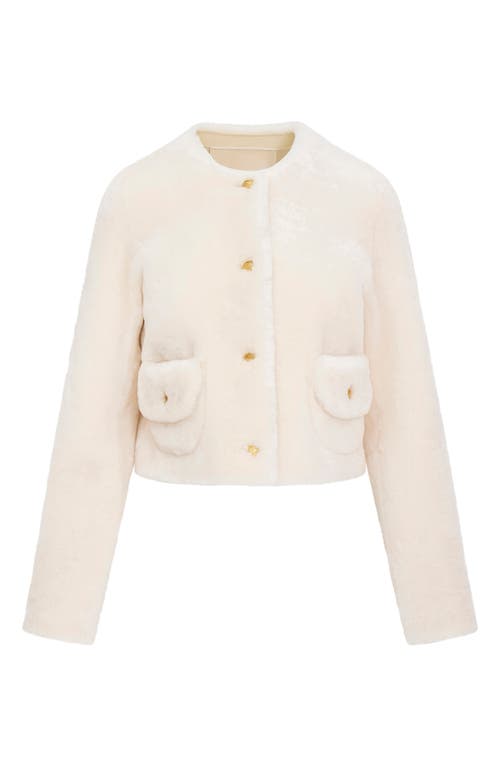 Loveshackfancy Popelka Vegan Fur Jacket In Creme