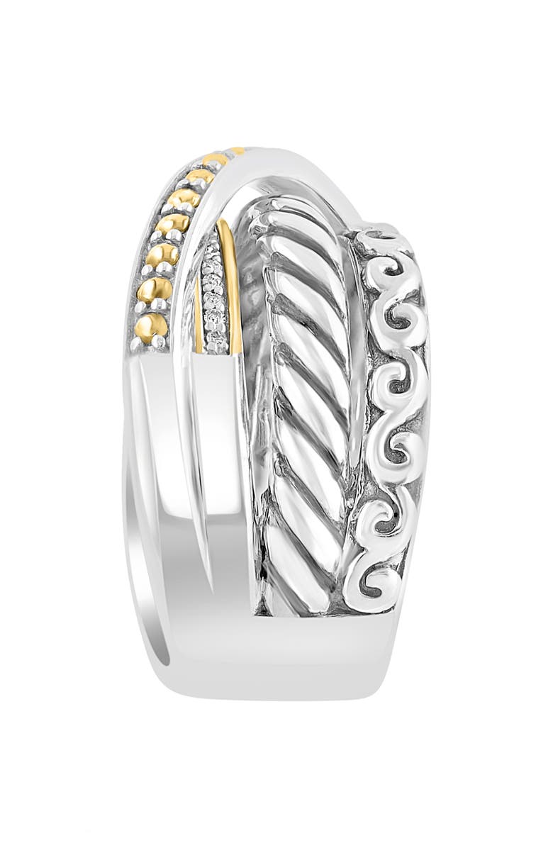 EFFY Sterling Silver & 18K Gold Crisscross Ring, Alternate, color, 