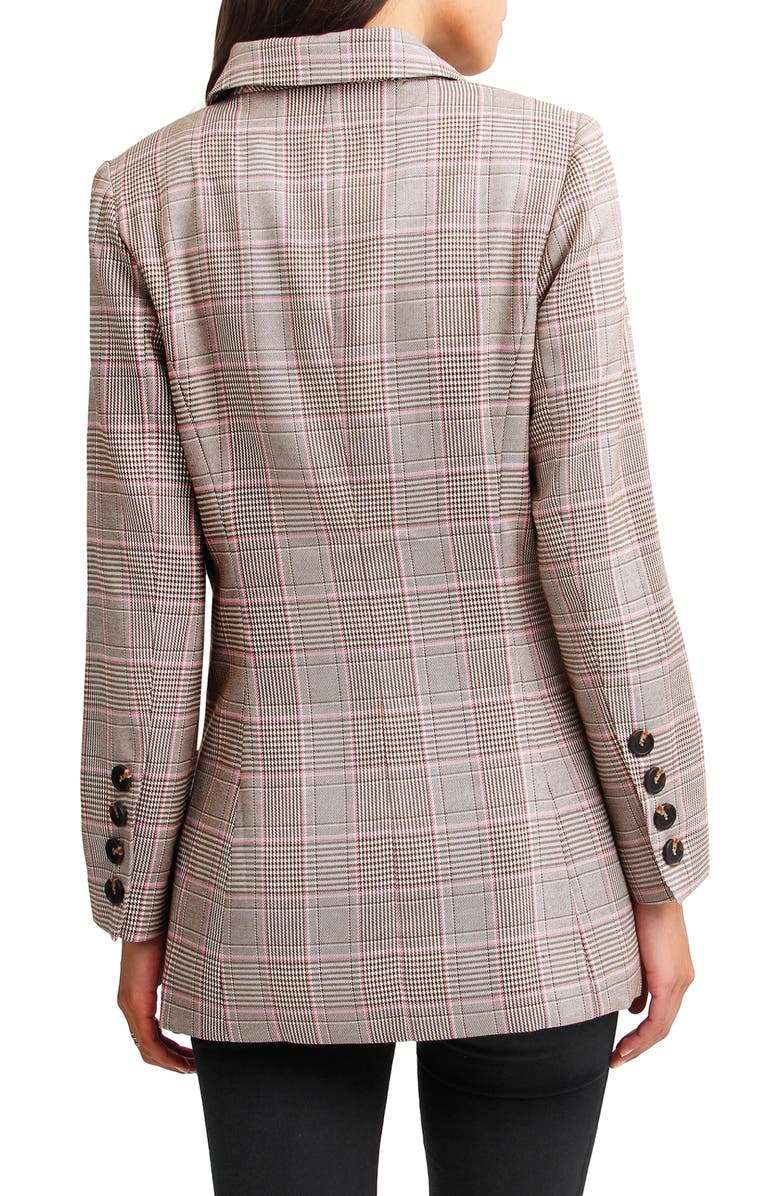 Belle & Bloom Too Cool For Work Plaid Blazer, Alternate, color, Brown