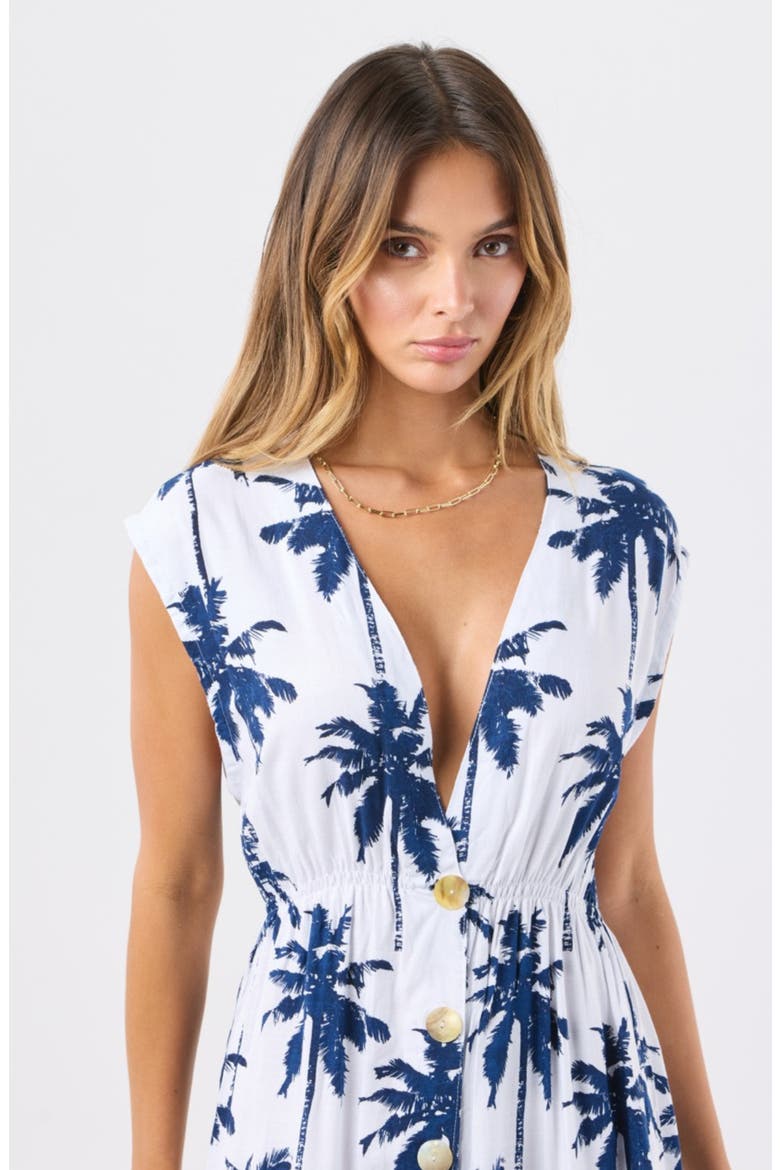 Moonlight Palm Print Maxi Dress, Alternate, color, PALM TREES NAVY