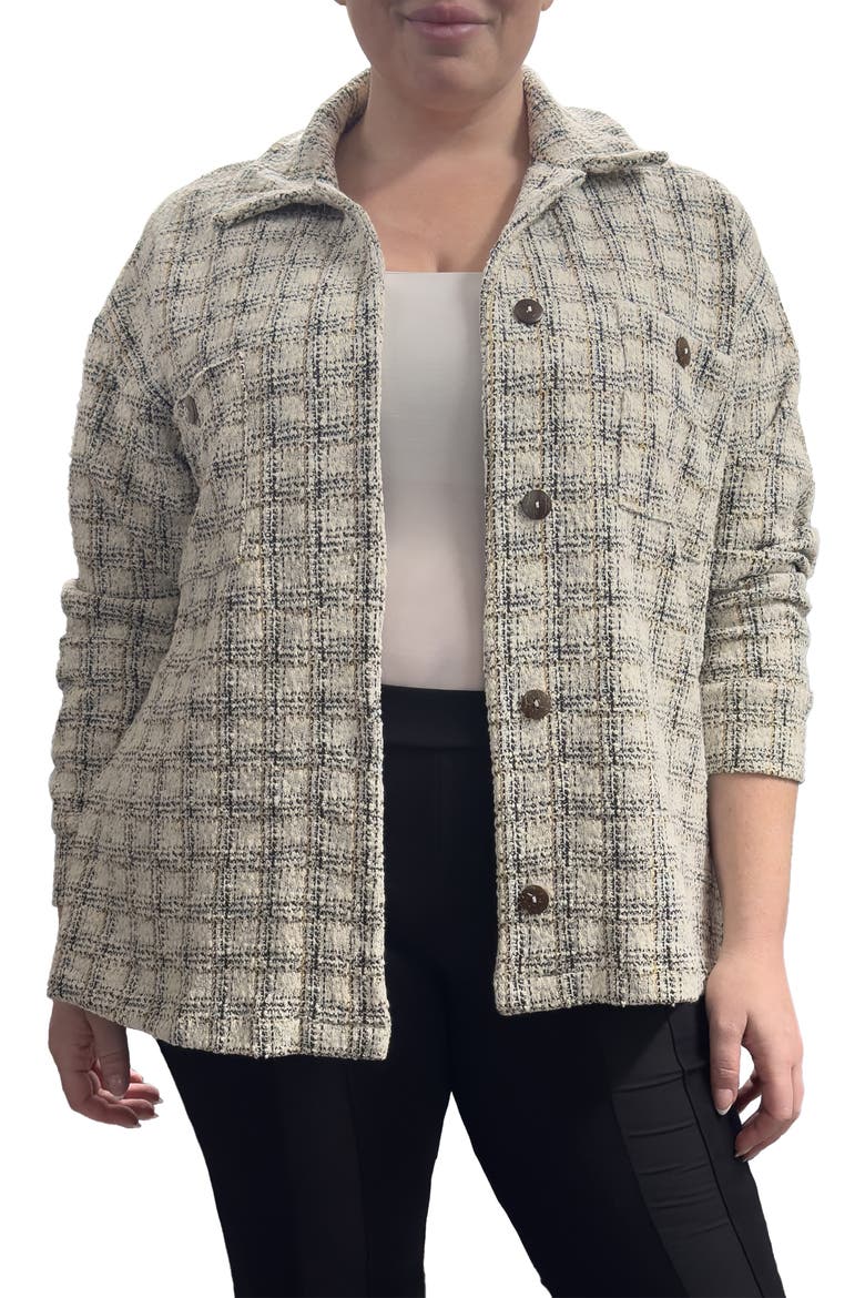 Plaid Jacket, Main, color, BLACK TAUPE