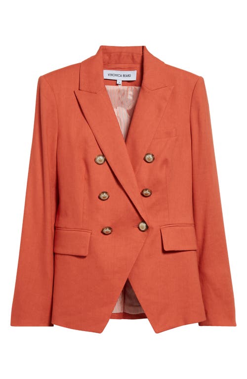 Veronica Beard Miller Dickey Double-breasted Blazer In Persimmon