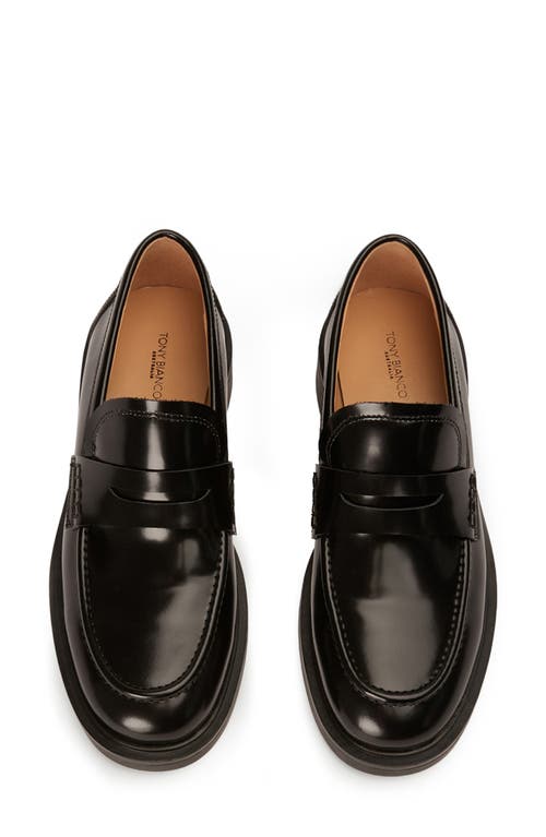 Tony Bianco Cherish Black Hi Shine Flats In Black Hi Shine