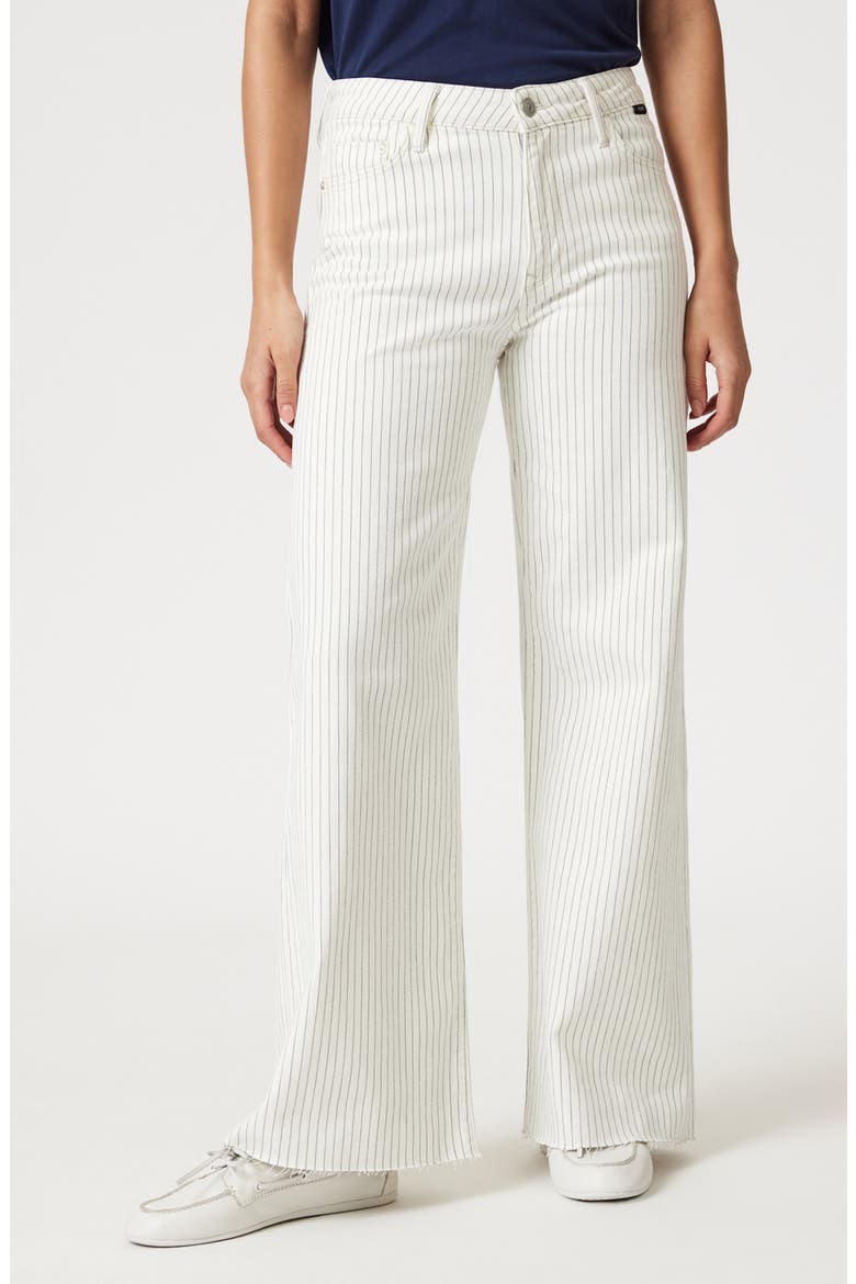 Paloma Stripe Flare Jeans, Main, color, OFF-WHITE STRIPE DEN
