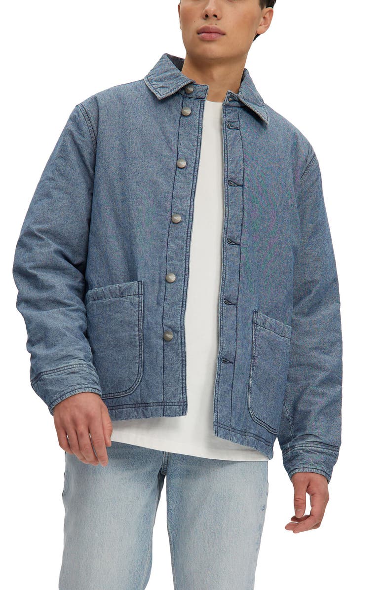 Noize Archie Denim Puffer Shirt Jacket, Alternate, color,