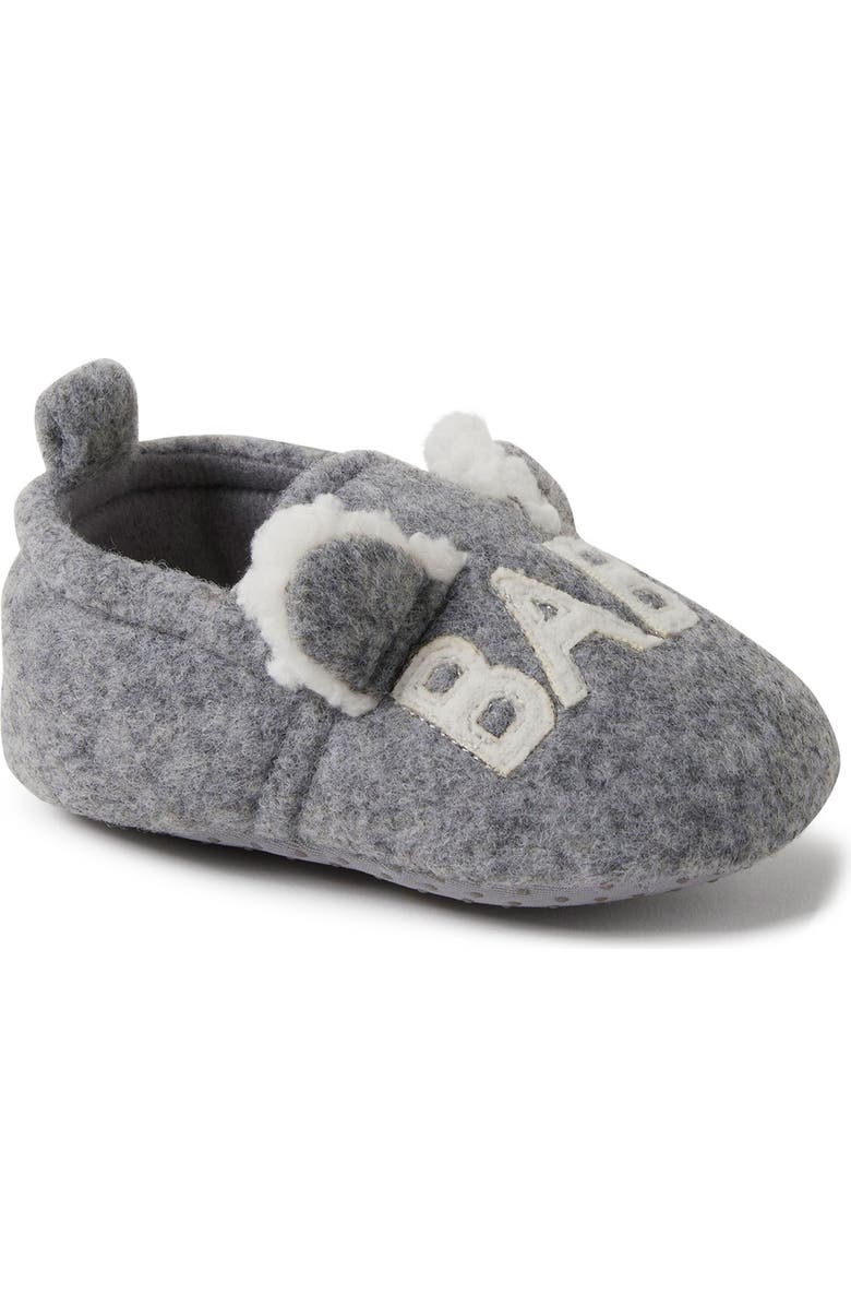 DEARFOAMS Baby Bear Plaid Faux Fur Slipper, Main, color,