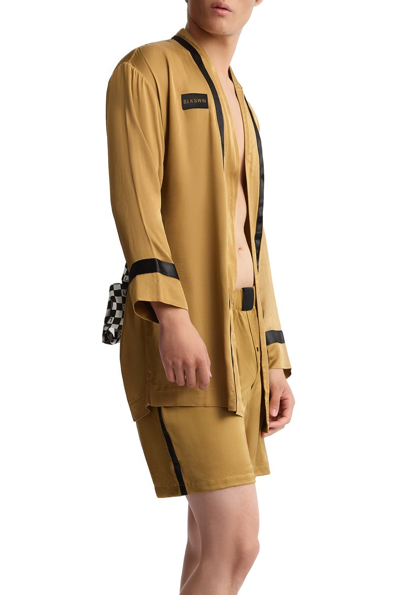 Swn  Love Silk Robe, Alternate, color, Gold