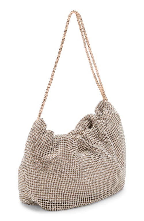 Mango Crystal Mesh Shoulder Bag In Gold