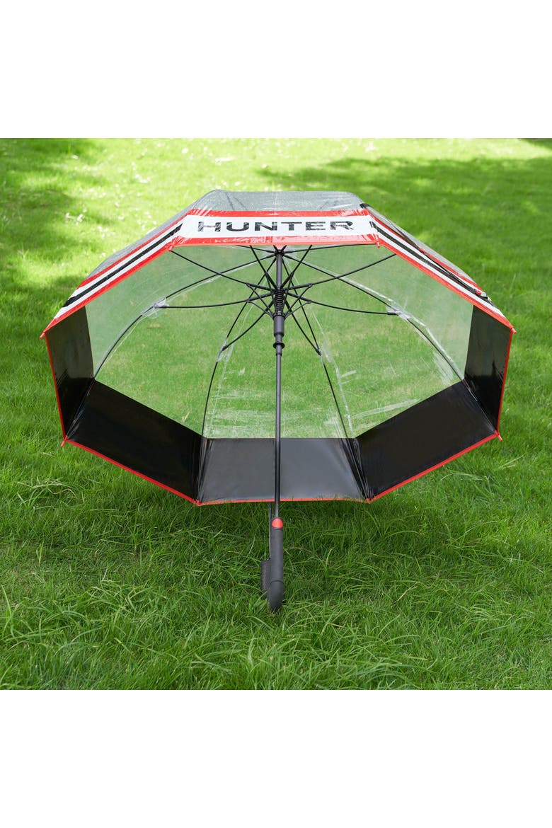 Classic Stripe Bubble Umbrella, Alternate, color, Black/Red