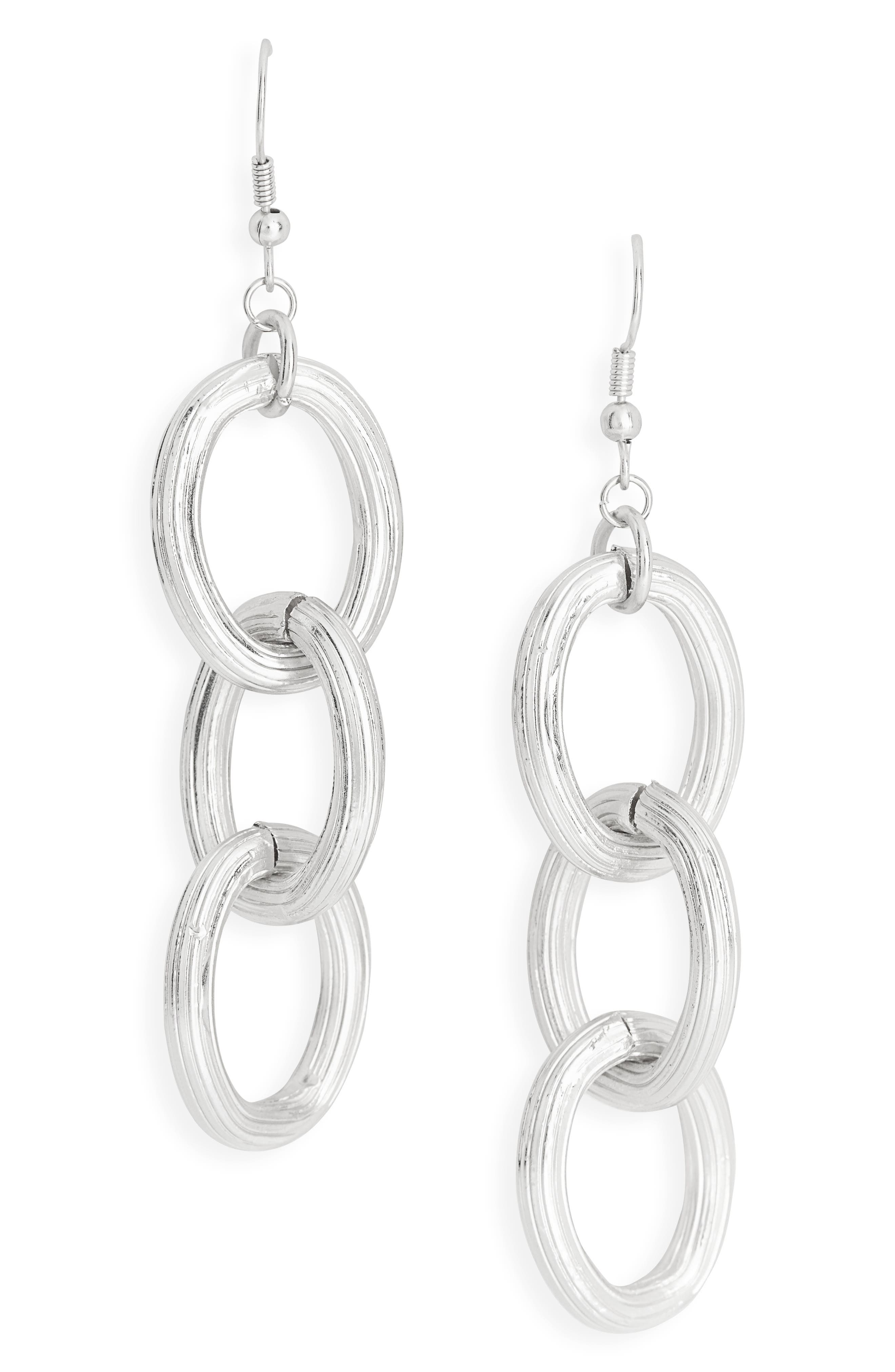 Karine Sultan Ridged Link Drop Earrings