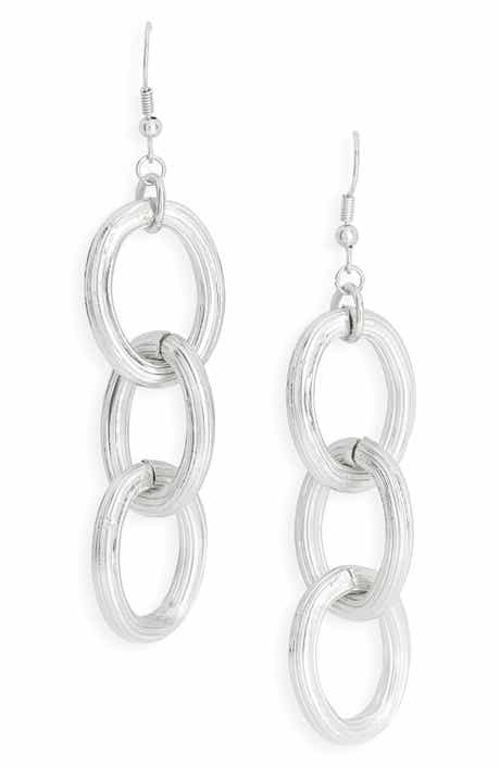 Karine Sultan Ridged Link Drop Earrings