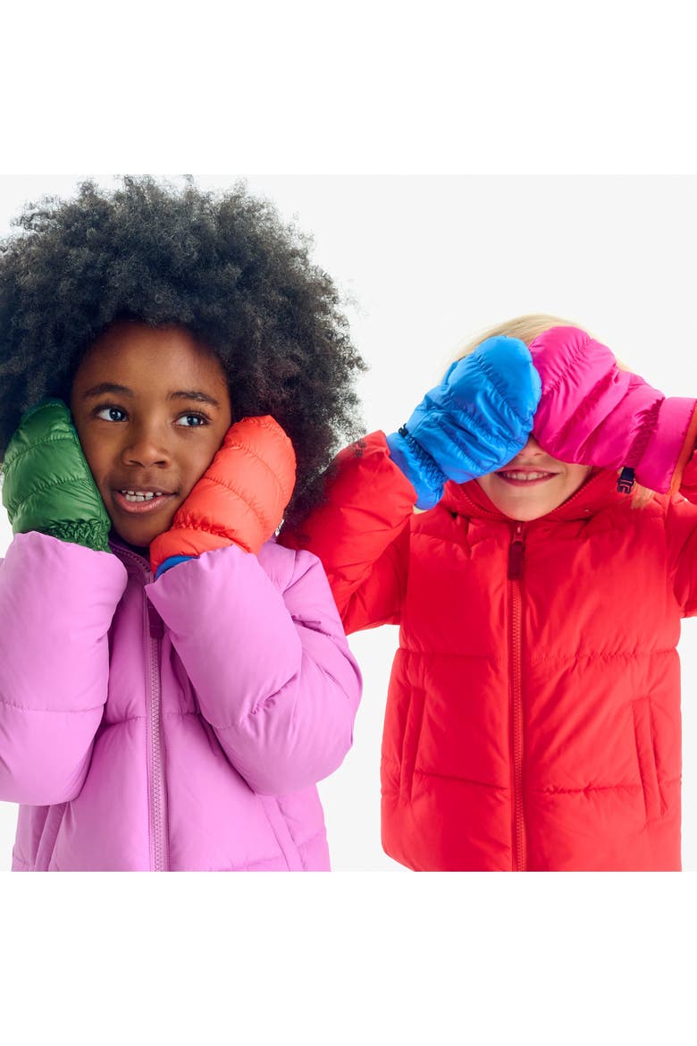 Kids Puffer Mittens, Alternate, color, Blueberry