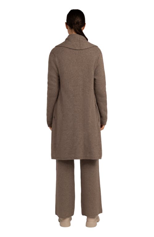 Gobi Mongolian Cashmere Organic Shawl Collar Cardigan Taupe In Brown