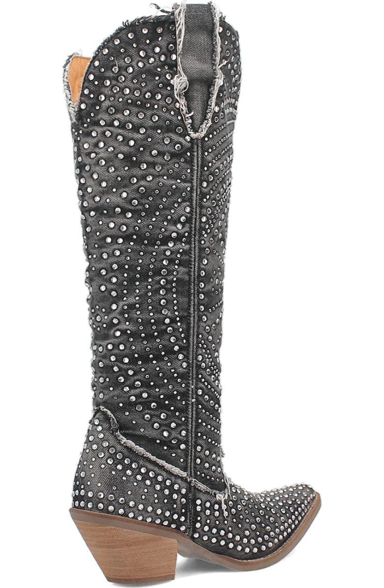 Dingo Honkeytonk Honey Knee High Denim Boot, Alternate, color,