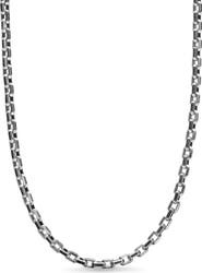 David Yurman Men's Streamline® Sterling Silver & Black Diamond Link Necklace, 5.5mm