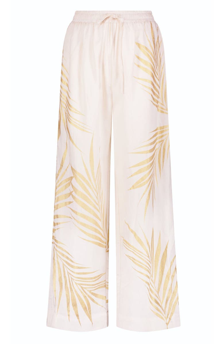 The Noli Shop Sola Linen Pant, Alternate, color, Gold Palm
