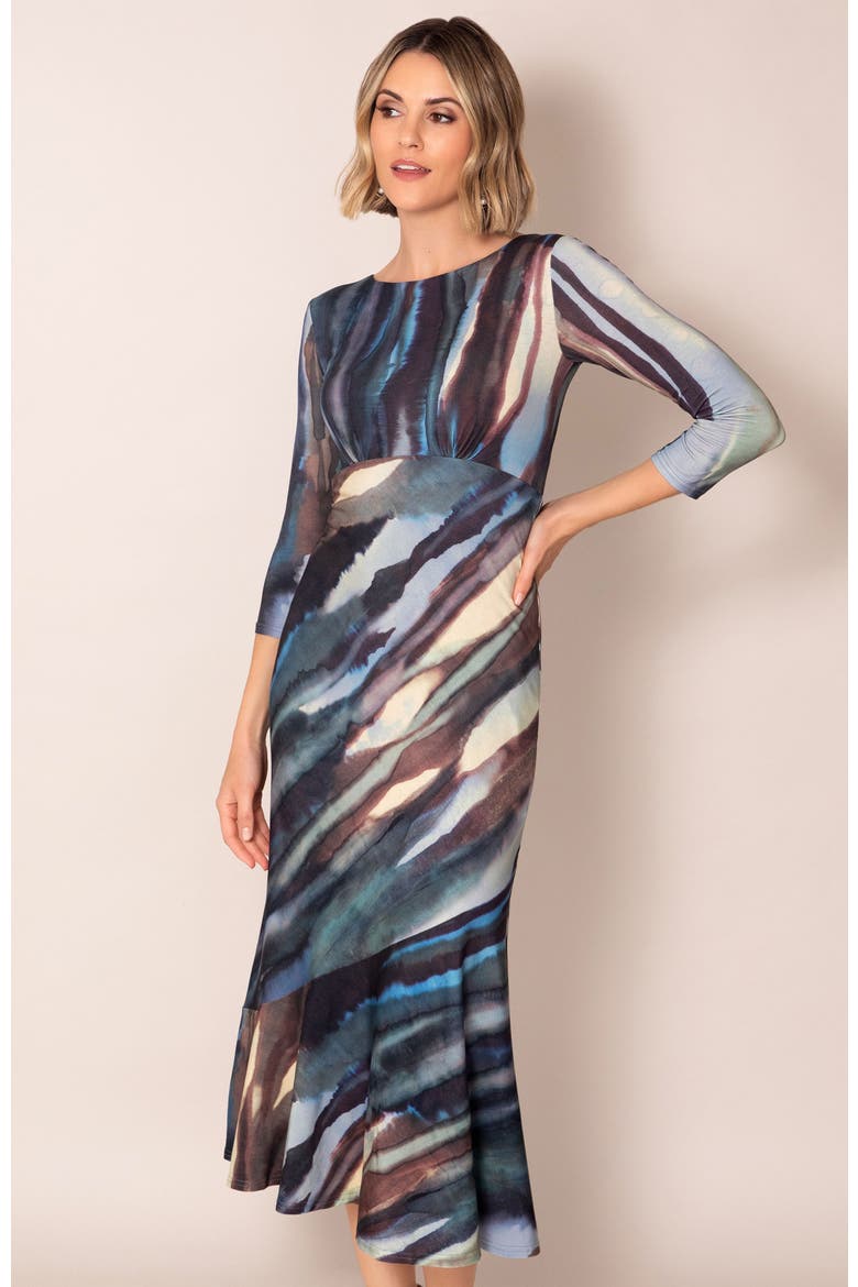 Maxine Asymmetric Dress, Alternate, color, Ocean Blue