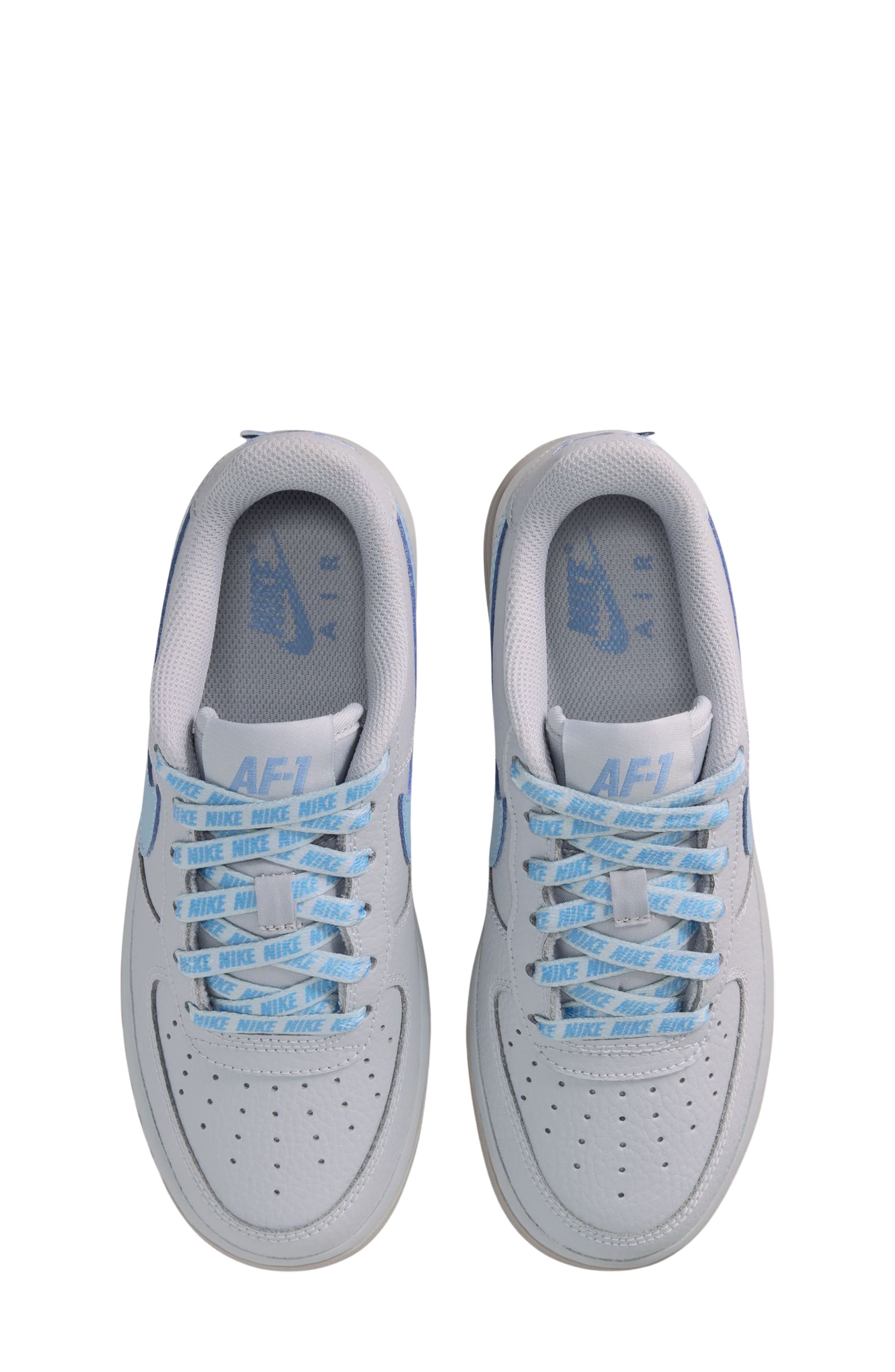 Nike Kids' Air Force 1 Low Basketball Sneaker, Alternate, color, Wolf Grey/ Work Blue