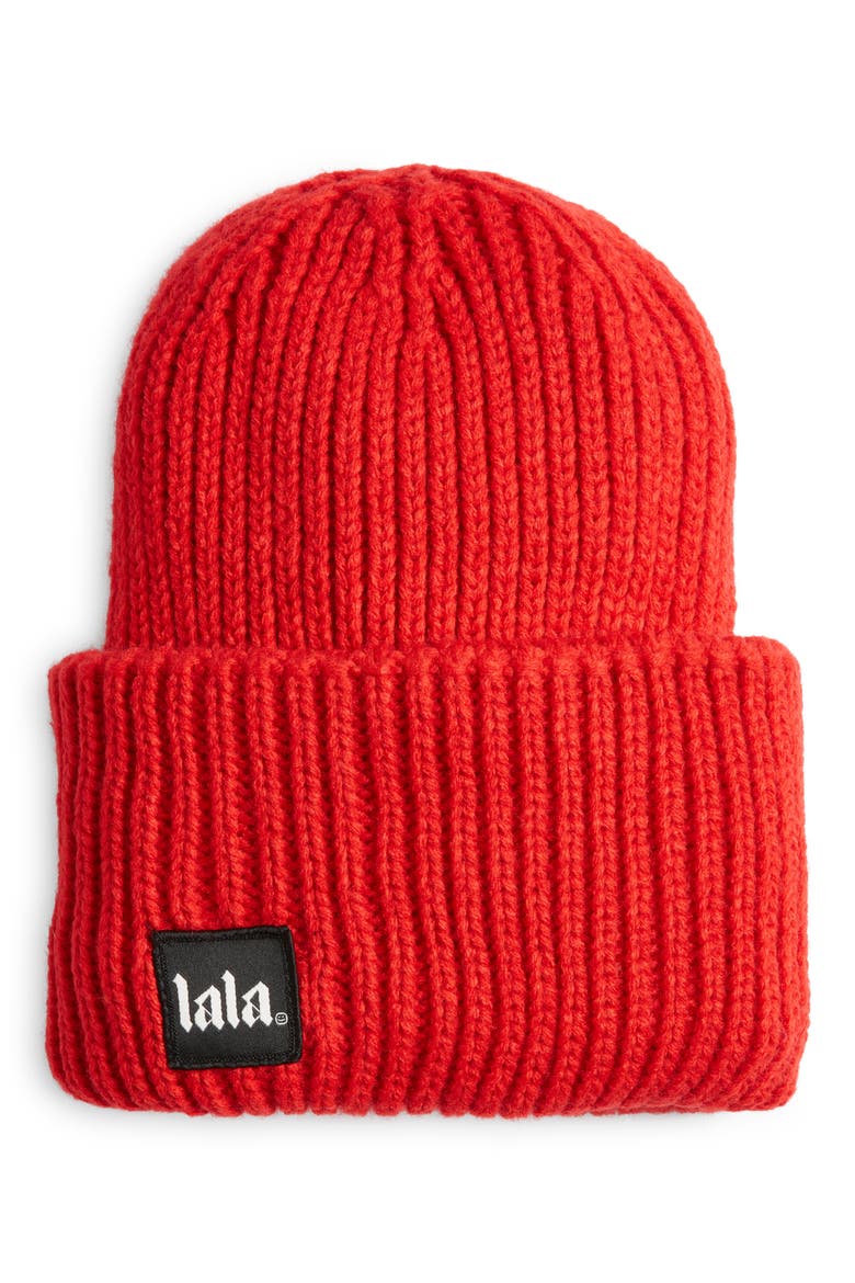 Grunge Chic Beanie, Main, color, CHERRY RED