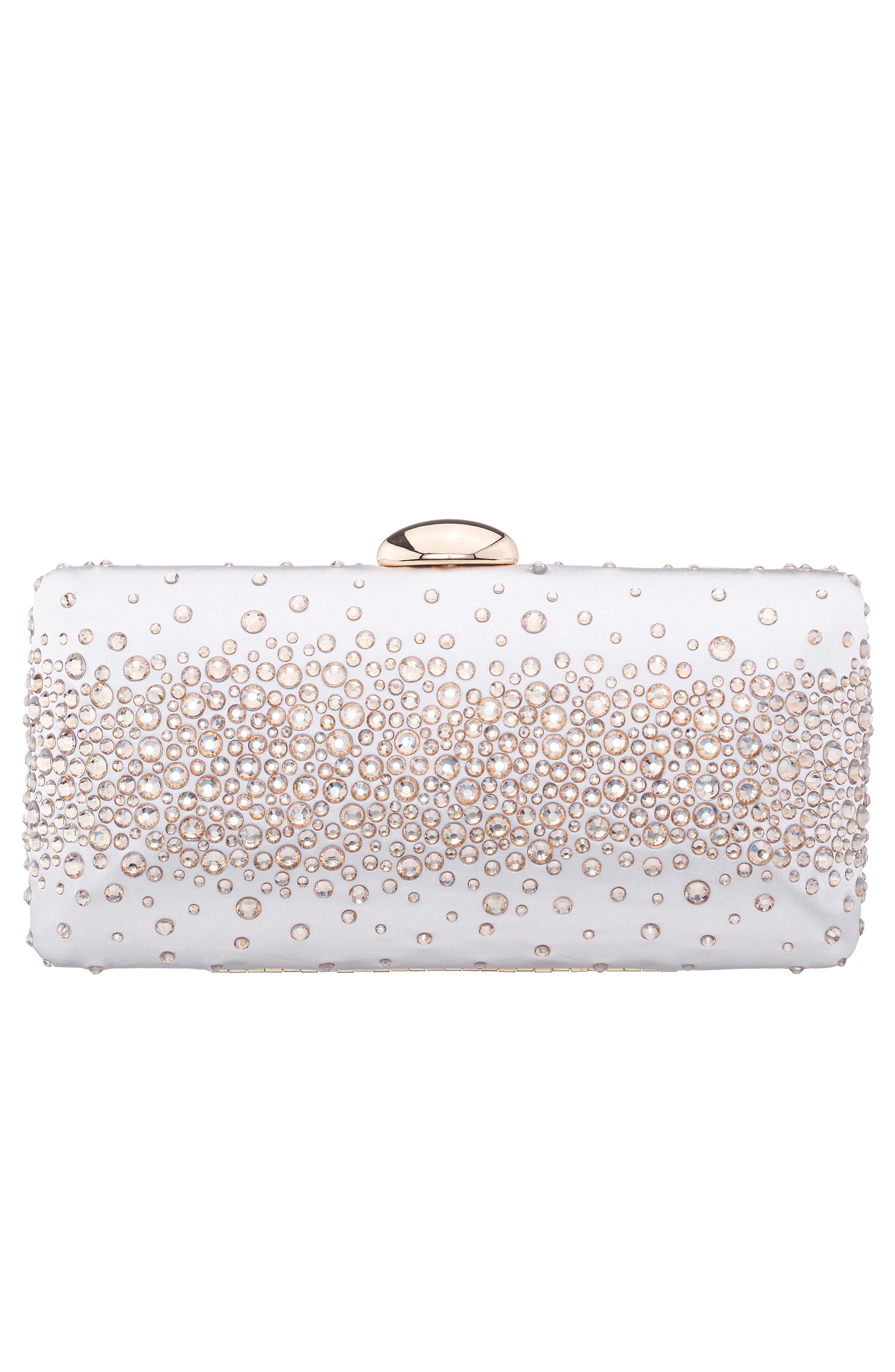 Nina Purity Frame Clutch, Alternate, color, Ivory