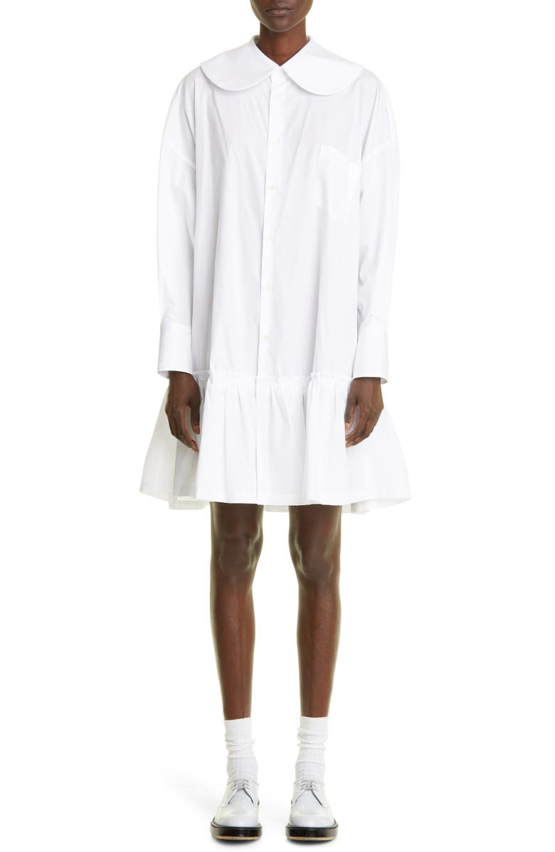Comme des Garçons Girl Cotton Broadcloth Shirtdress, Main, color,