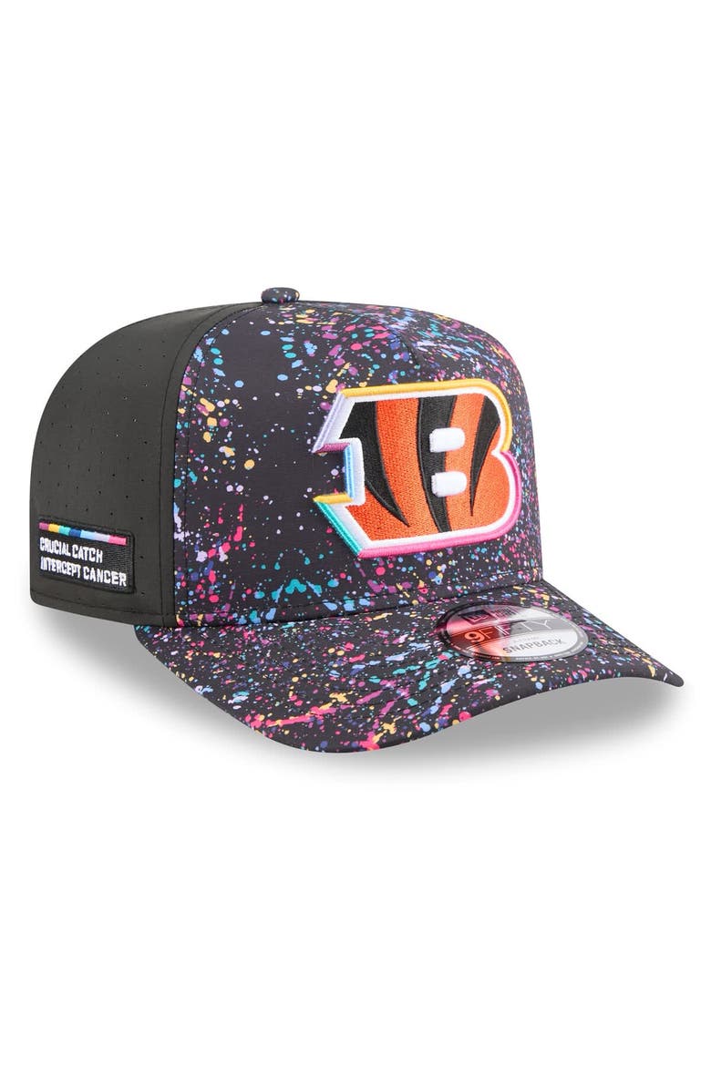 Men's New Era  Black Cincinnati Bengals 2025 NFL Crucial Catch A-Frame 9FIFTY Snapback Hat, Main, color, Black