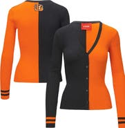 STAUD Women's STAUD Black/Orange Cincinnati Bengals Cargo Sweater