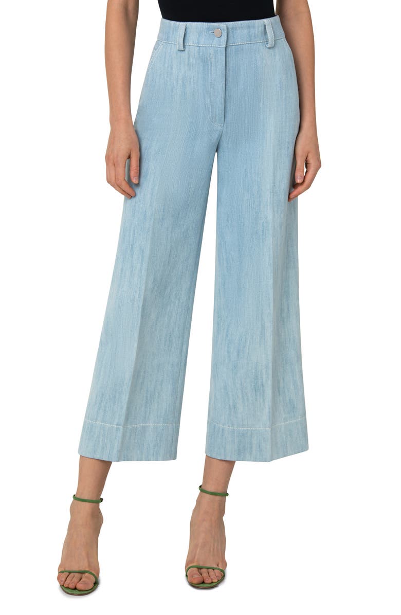 Akris punto Chiara Wide Leg Crop Denim Pants, Main, color,