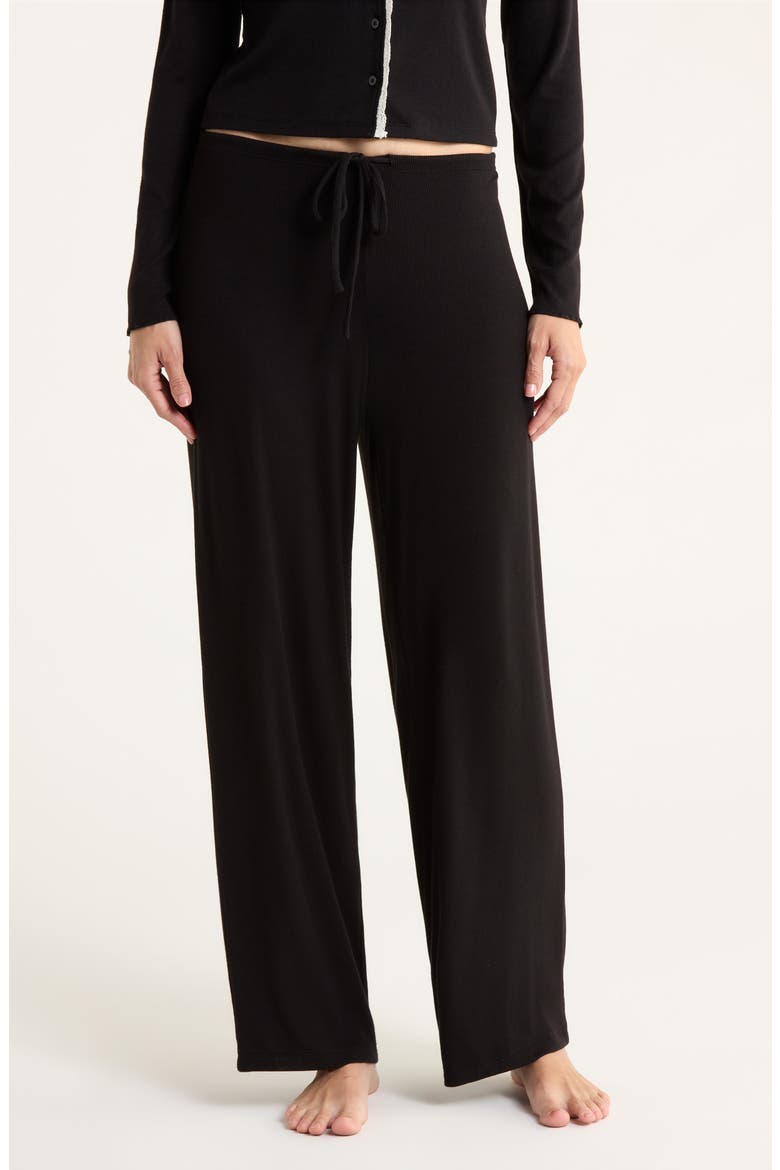 Daydream Rib Lounge Pants, Main, color, BLACK