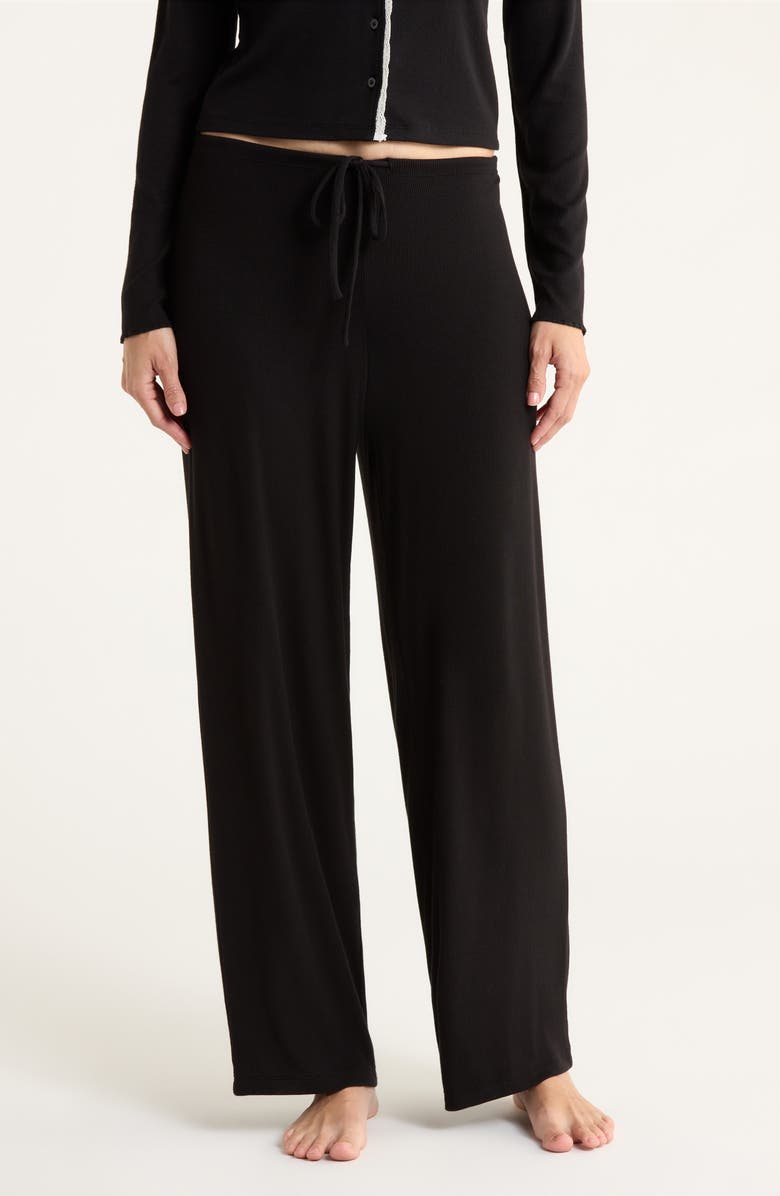 Open Edit Daydream Rib Loung Pants, Main, color, Black