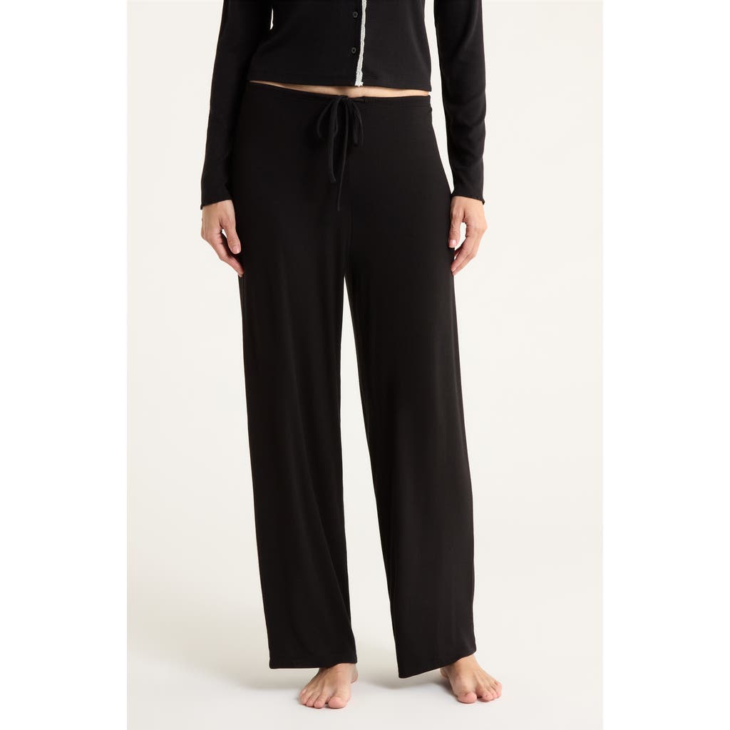 Open Edit Daydream Rib Loung Pants In Black