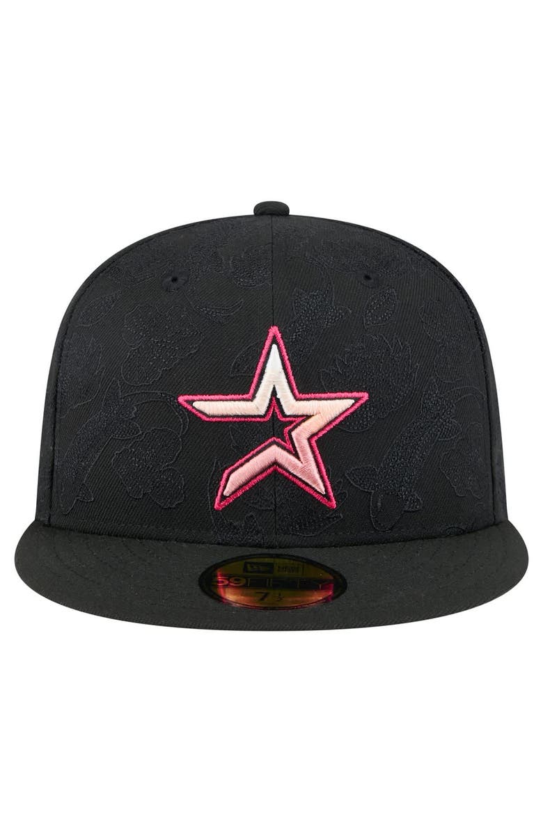 New Era Men's New Era Black Houston Astros Tonal Koi 59FIFTY Fitted Hat, Alternate, color, 