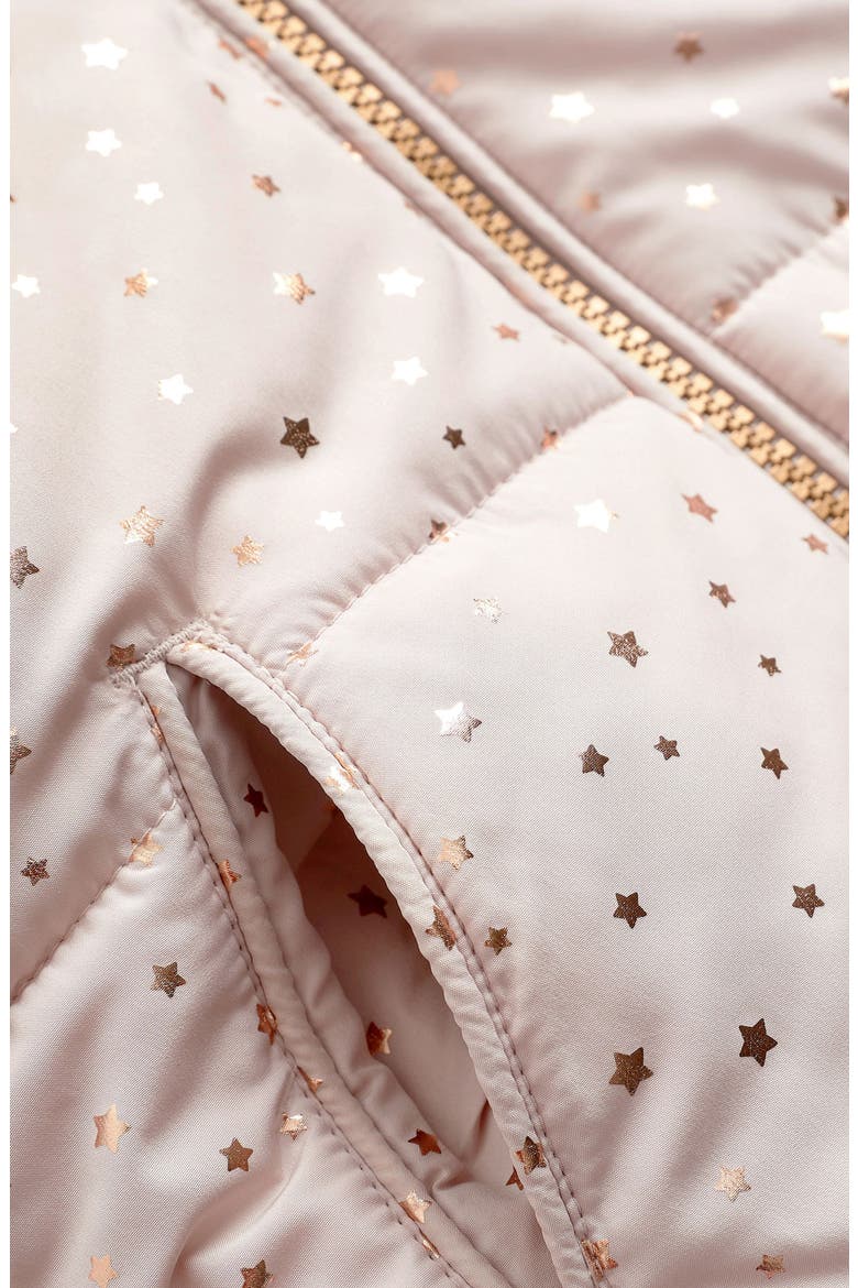 Kids' Star Snowsuit with Faux Fur Trim, Alternate, color, PINK MAUVE