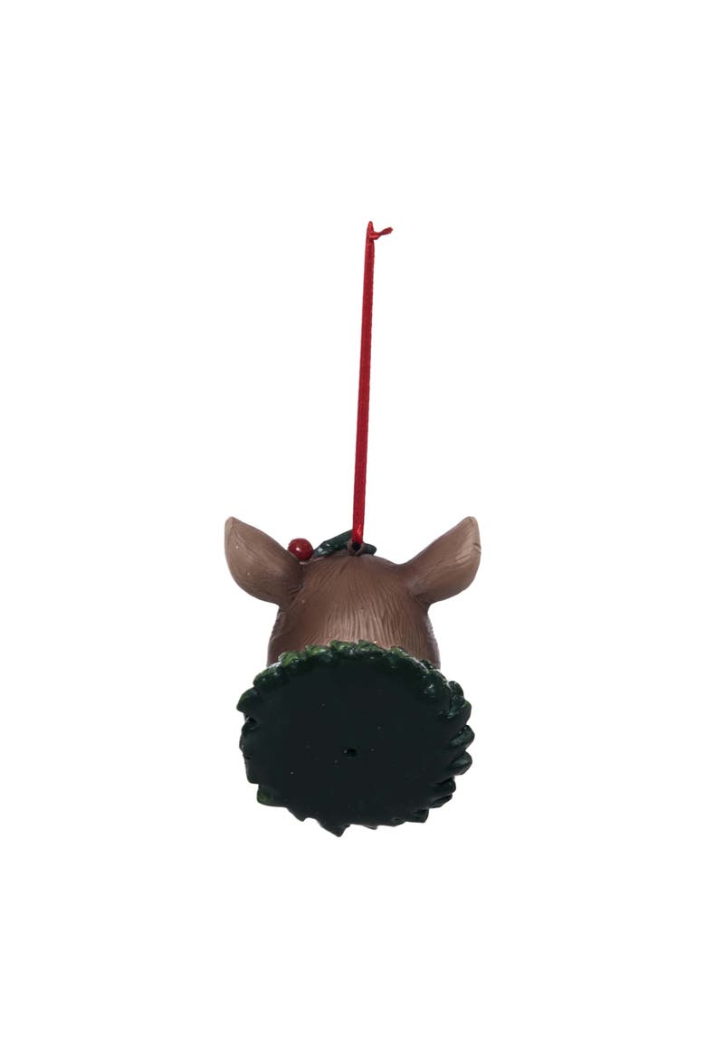 Deer/Candy cane Christmas Tree Ornament, Alternate, color, Brown