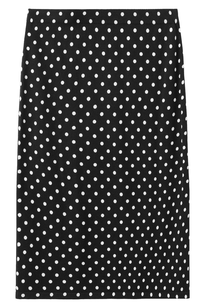Dot Midi Skirt, Alternate, color, BLACK